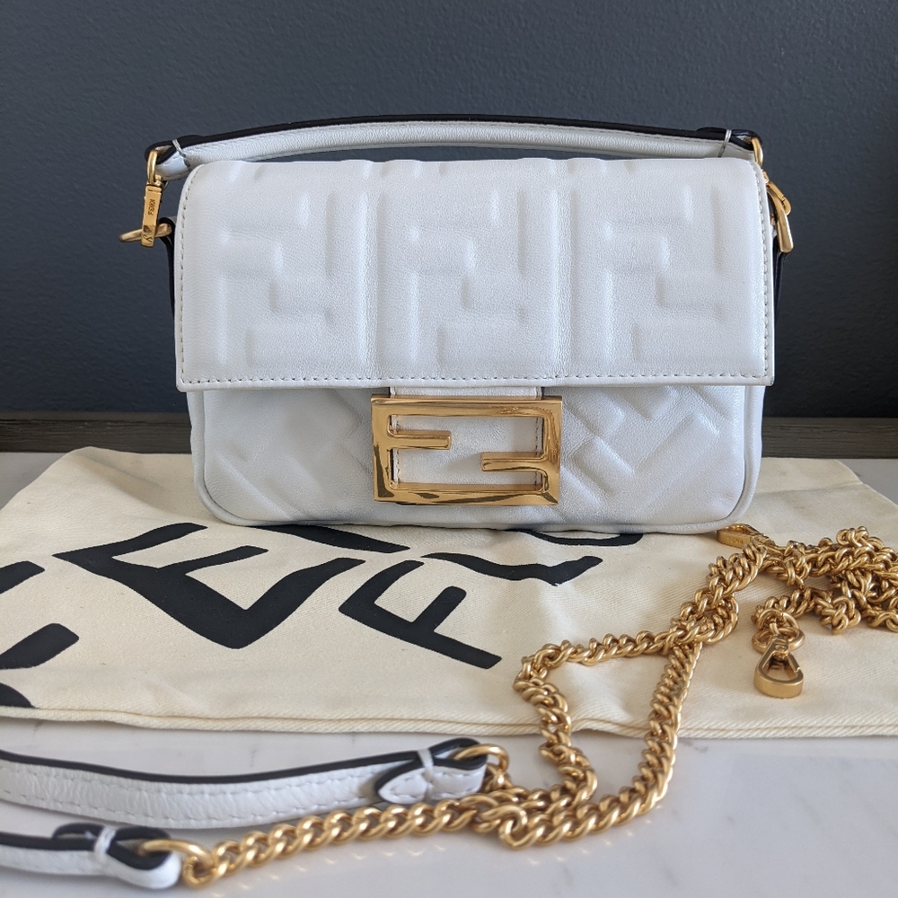 Fendi Mini Baguette Nappa FF 1974 Bag